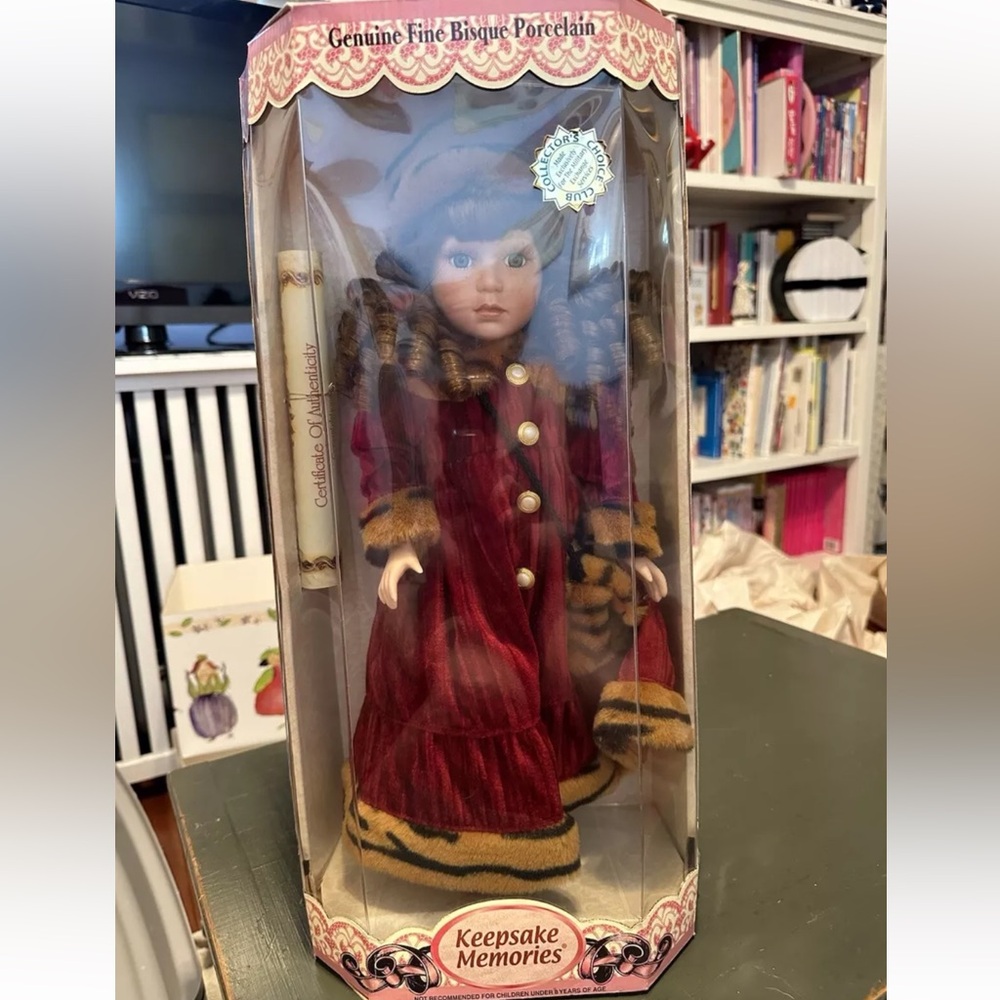 Vintage 1990’s DanDee Collectors Choice Club Bisque Porcelain Doll MIB with COA